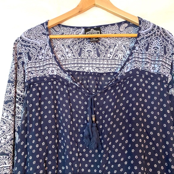 BOHO Womens Summer Dress - Blue design Size Large - Picture 2 of 10